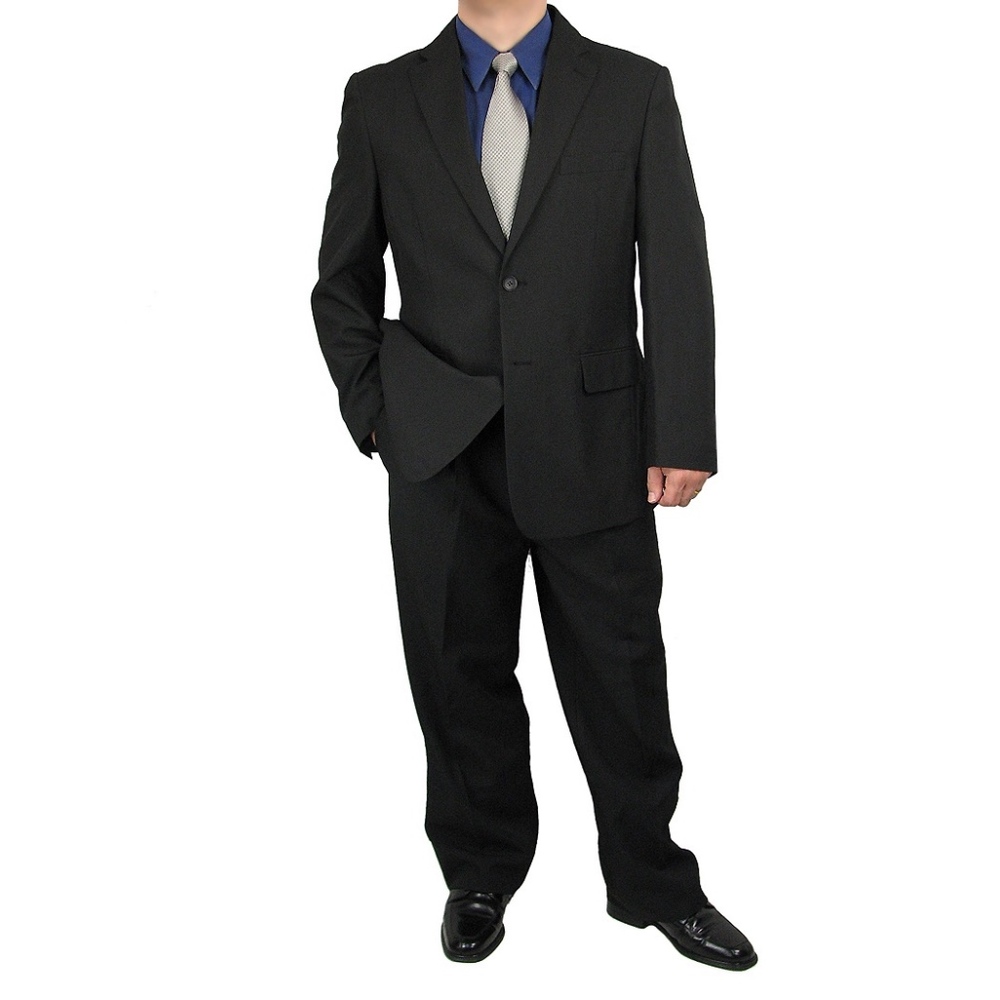2pc. Men's Regular Fit Single Breasted Suit-Black